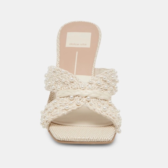 BNIB - Dolce Vita - Nitro Pearl Heels - Raffia Sandals - Size 5 - Picture 2 of 9